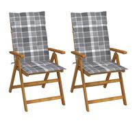 Vidaxl Chaises Inclinables De Jardin 2 Pcs Avec Coussins Bois D'acacia