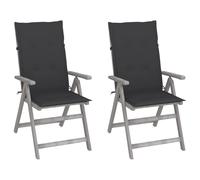 Vidaxl Chaises Inclinables De Jardin 2 Pcs Avec Coussins Bois D'acacia