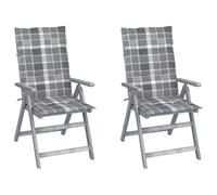 Vidaxl Chaises Inclinables De Jardin 2 Pcs Avec Coussins Bois D'acacia
