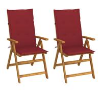 Vidaxl Chaises Inclinables De Jardin 2 Pcs Avec Coussins Bois D'acacia