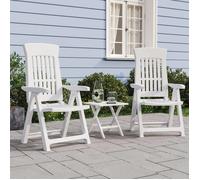 vidaXL Chaises inclinables de jardin 2 pcs blanc PP 364710