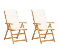 Vidaxl Chaises Inclinables De Jardin 2 Pcs Marron Bois Solide D'acacia Marron