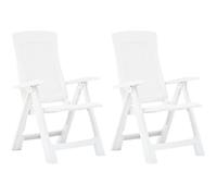vidaXL Chaises inclinables de jardin 2 pcs Plastique Blanc