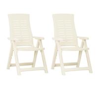 Vidaxl Chaises Inclinables De Jardin 2 Pcs Plastique Blanc Blanc