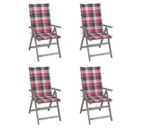 Vidaxl Chaises Inclinables De Jardin 4 Pcs Avec Coussins Bois D'acacia