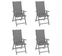 Vidaxl Chaises Inclinables De Jardin 4 Pcs Avec Coussins Bois D'acacia