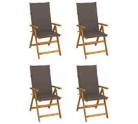 Vidaxl Chaises Inclinables De Jardin 4 Pcs Avec Coussins Bois D'acacia