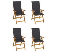 Vidaxl Chaises Inclinables De Jardin 4 Pcs Avec Coussins Bois D'acacia