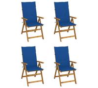 Vidaxl Chaises Inclinables De Jardin 4 Pcs Avec Coussins Bois D'acacia