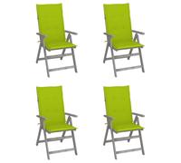 Vidaxl Chaises Inclinables De Jardin 4 Pcs Avec Coussins Bois D'acacia