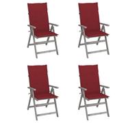 Vidaxl Chaises Inclinables De Jardin 4 Pcs Avec Coussins Bois D'acacia
