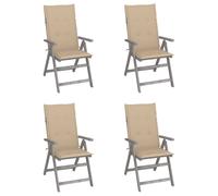 Vidaxl Chaises Inclinables De Jardin 4 Pcs Avec Coussins Bois D'acacia