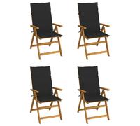 Vidaxl Chaises Inclinables De Jardin 4 Pcs Avec Coussins Bois D'acacia