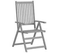 vidaXL Chaises inclinables de jardin 4 pcs Gris Bois solide d'acacia