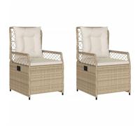vidaXL Chaises inclinables de Jardin Lot de 2 Beige résine tressée, Fauteuil de Jardin inclinable, Fauteuil inclinable de Jardin, Chaise inclinable d'extérieur