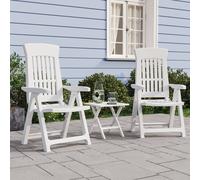 Vidaxl Chaises Inclinables De Jardin 2 Pcs Blanc Pp
