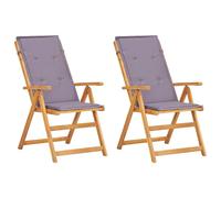 Vidaxl Chaises Inclinables De Jardin Lot De 2 Bois Solide D'acacia