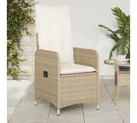 vidaXL Chaises inclinables de Jardin Lot de 2 et Coussins Beige rotin, Fauteuil de Jardin inclinable, Fauteuil inclinable de Jardin, Chaise inclinable d'extérieur