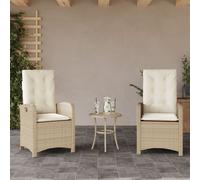 Lot de 2 chaise exterieur non pliable en rotin H. 93 cm beige