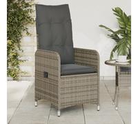 vidaXL Chaises inclinables de jardin lot de 2 et coussins gris rotin, fauteuil de jardin inclinable, fauteuil inclinable de 365687