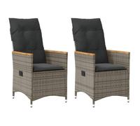 Chaise Inclinable de Jardin avec Coussin Siège Terrasse Résine Tressée vidaXL