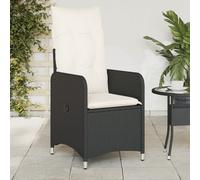 Vidaxl Chaises Inclinables De Jardin Lot De 2 Et Coussins Noir Rotin