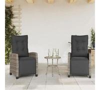 Lot de 2 chaise en rotin exterieur gris H. 93 cm