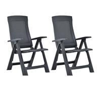 Vidaxl Chaises Inclinables De Jardin Lot De 2 Plastique Anthracite