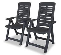 Vidaxl Chaises Inclinables De Jardin Lot De 2 Plastique Anthracite