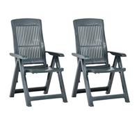 Vidaxl Chaises Inclinables De Jardin Lot De 2 Plastique Vert Vert