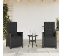 Vidaxl Chaises Inclinables De Jardin Lot De 2 Repose-Pied Noir Rotin