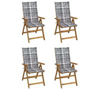 Vidaxl Chaises Inclinables De Jardin Lot De 4 Et Coussins Bois Acacia