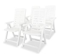 Vidaxl Chaises Inclinables De Jardin Lot De 4 Plastique Blanc