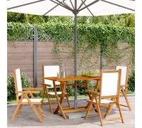 Chaises inclinables de jardin lot de 6 tissu et bois massif vidaXL