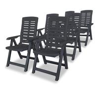 Chaises inclinables de jardin lot de 6 Plastique Anthracite