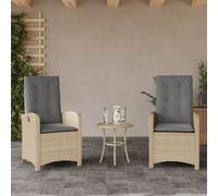 Lot de 2 chaise en resine tressee non pliable H. 93 cm exterieur beige