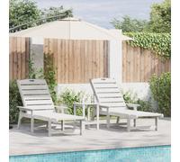 vidaXL Chaises Longues 2 pcs Blanches 162x53x98.5 cm HDPE, Chaise Longue Blanche 53x162x98.5 cm HDPE