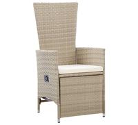vidaXL Chaises longues de jardin 2 pcs. avec coussins Poly Rattan Beige