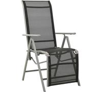 Chaise de Jardin Inclinable Textilène et Aluminium Argenté Fauteuil vidaXL