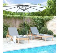 Ligbedden 2 st met tafeltje massief grenenhout3157679