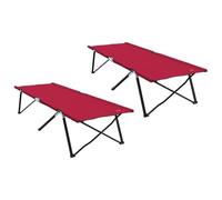 Vidaxl Lits De Soleil Pliants Avec Sacs De Transport 2 Pcs Rouge Tissu Oxford 600d