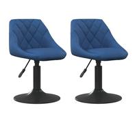 Vidaxl Chaises Pivotantes À Dîner 2 Pcs Bleu Velours Bleu