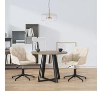 Vidaxl Chaises Pivotantes À Manger Lot De 2 Crème Velours