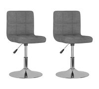 vidaXL Chaises pivotantes de salle à manger Lot de 2 – Tissu gris clair
