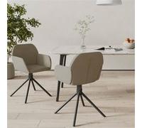 Chaises pivotantes à manger lot de 2 Gris clair Velours344740