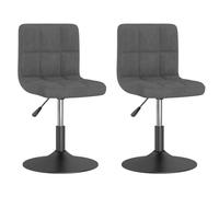 vidaXL Chaises pivotantes à manger lot de 2 gris foncé velours