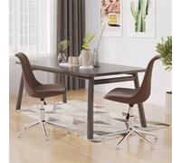 Vidaxl Chaises Pivotantes De Salle À Manger 2 Pcs Marron Tissu Marron