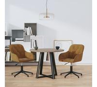 Vidaxl Chaises Pivotantes À Manger Lot De 2 Marron Velours Marron