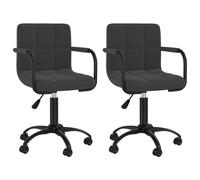 vidaXL Chaises pivotantes à manger lot de 2 noir velours