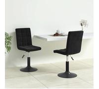 vidaXL Chaises pivotantes de salle à manger Velours Noir – 2 pcs